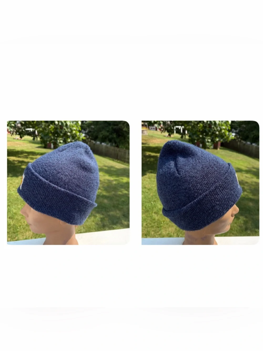 Carhartt blue speckled fold over beanie hat unisex